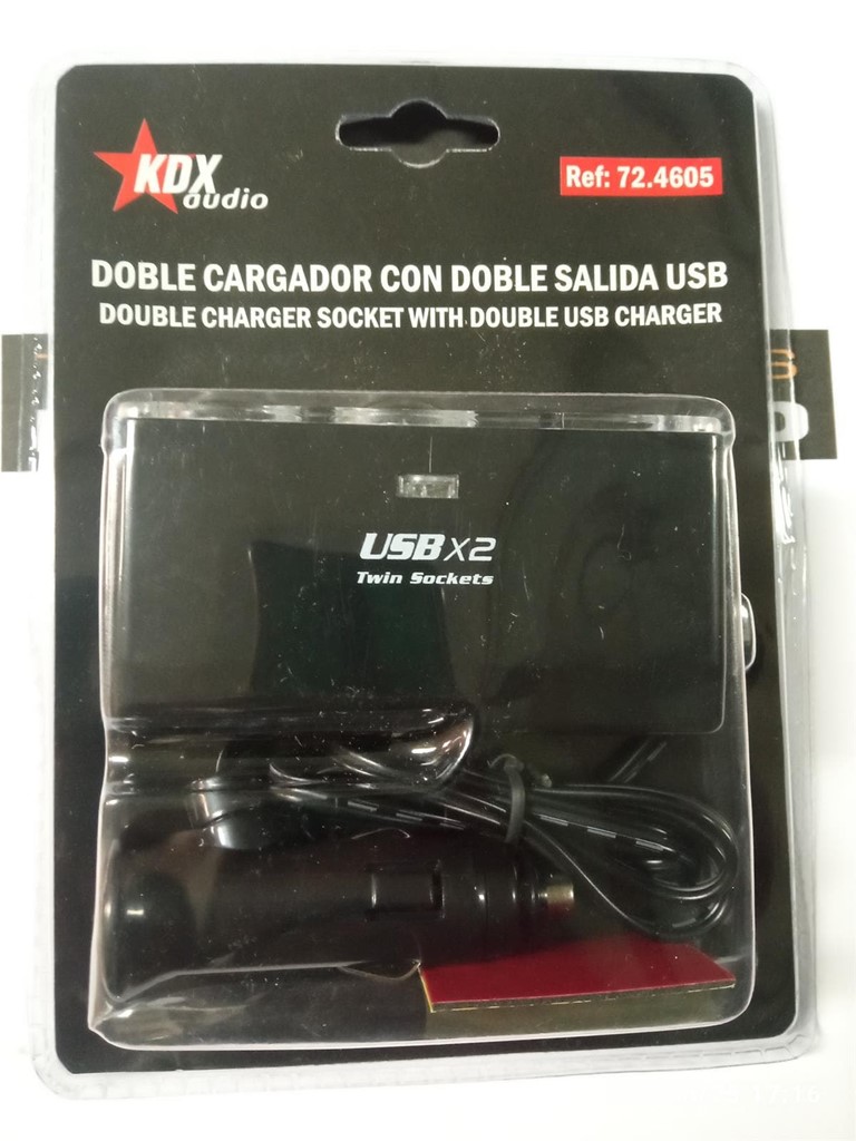 Foto 2 Cargador de Mechero Doble con usb